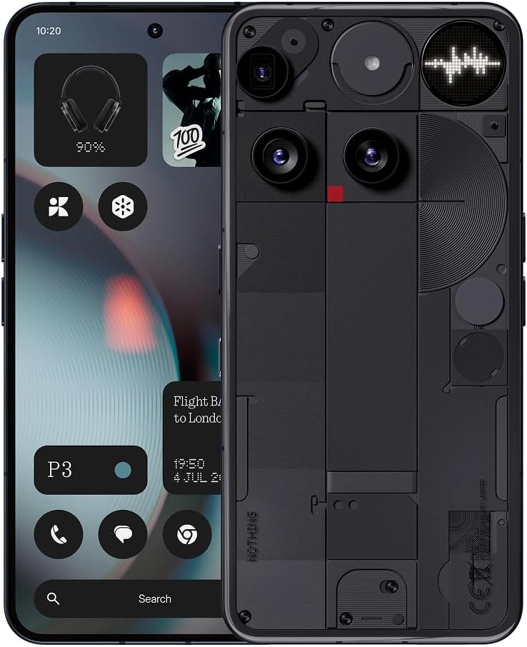 Nothing Phone (3) Cell Phone, 5G Unlocked Phones 512GB, Android 15, Snapdragon 8s Gen4