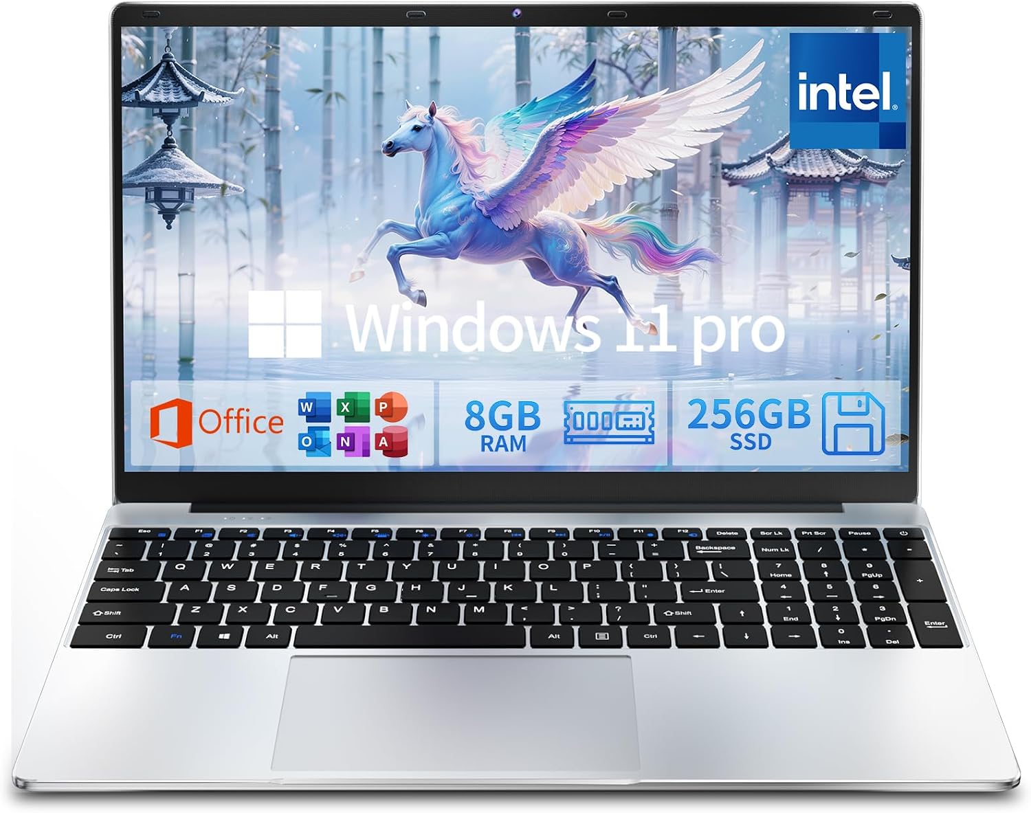 2026 Laptop Computer, 15.6 Inch Windows 11 Pro Laptops with Office 365, 8GB RAM 256GB SSD