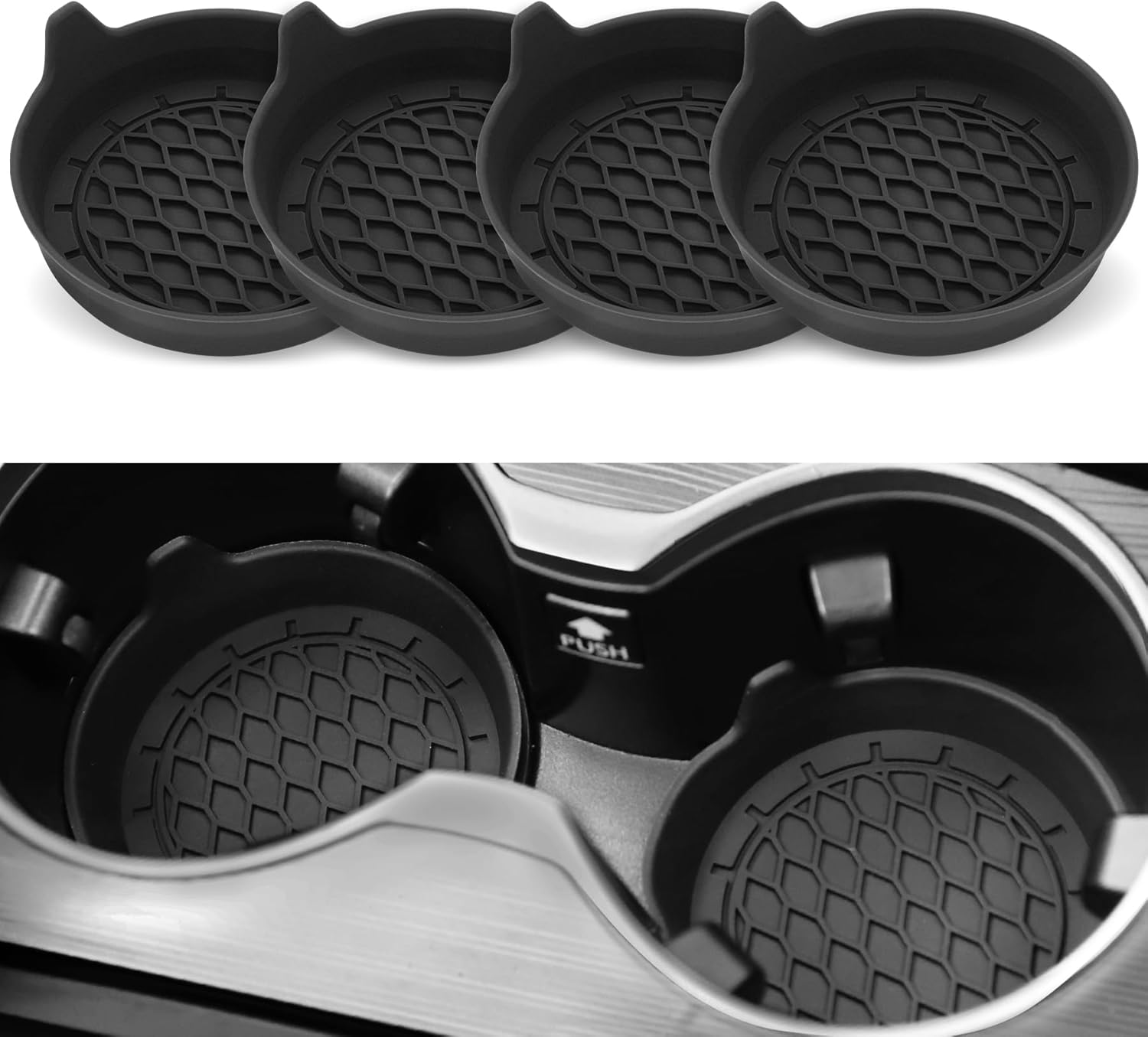 SINGARO Car Cup Holder Coaster, Silicone Cup Holder Insert, Universal Non-Slip Cup Holders