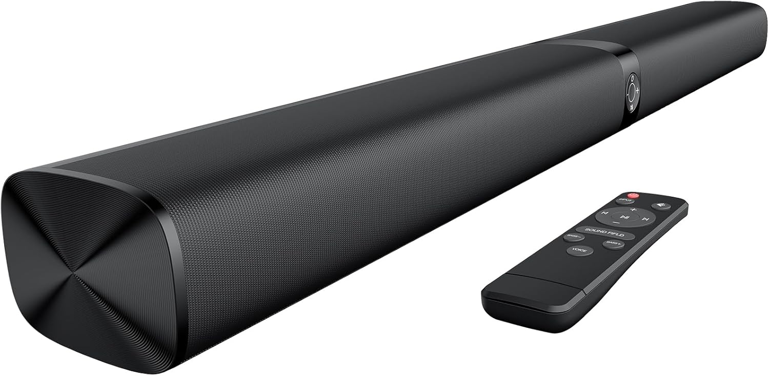 Sound Bar for Smart TV, Soundbar with Bluetooth/ARC/Opt/AUX Connect, Auto Volume Boost, 3 Equalizer Modes