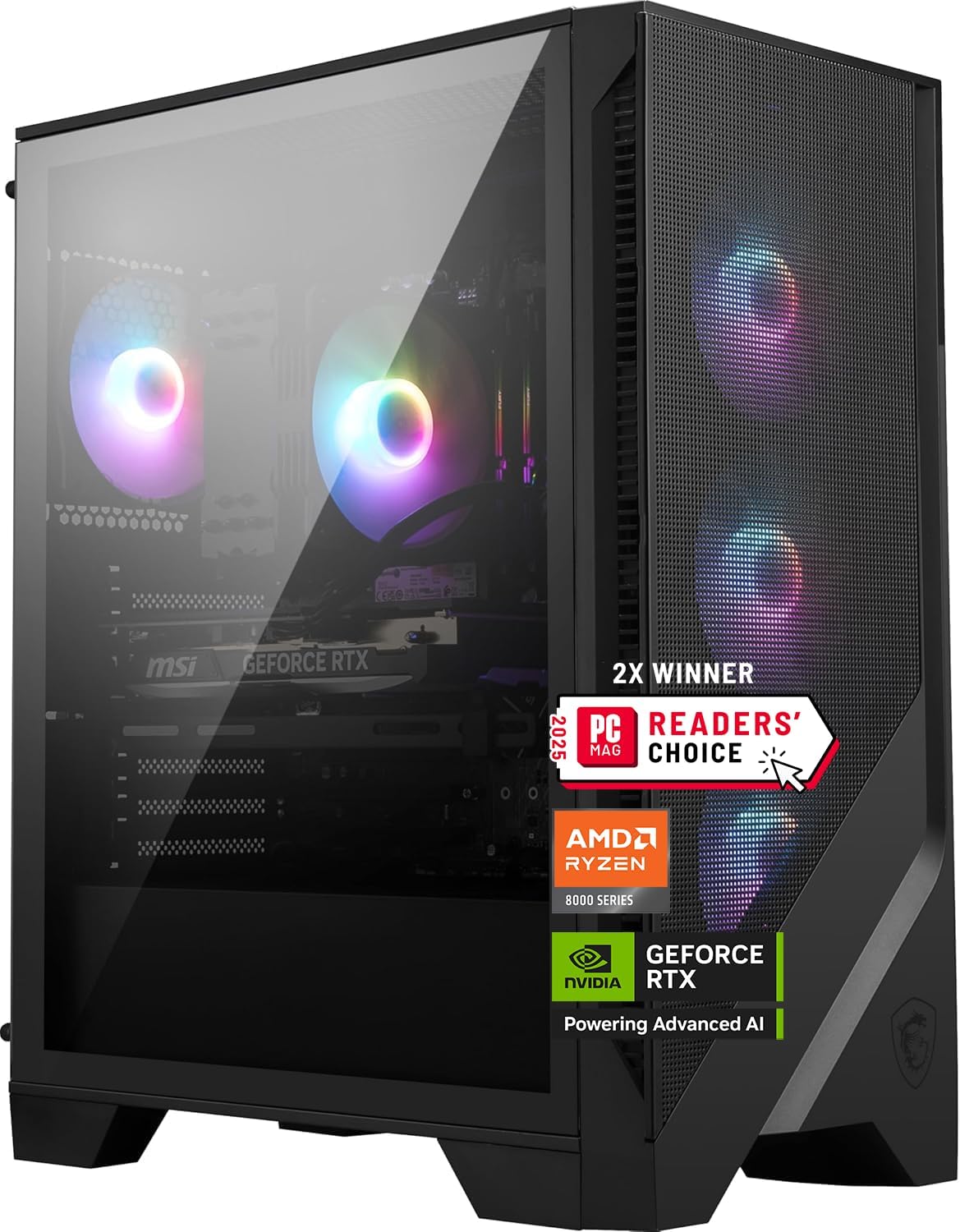 msi Codex Z2 Gaming Desktop: AMD R7-8700F, GeForce RTX 5070, 32GB DDR5, 2TB m.2 NVMe SSD, USB Type-C, VR-Ready