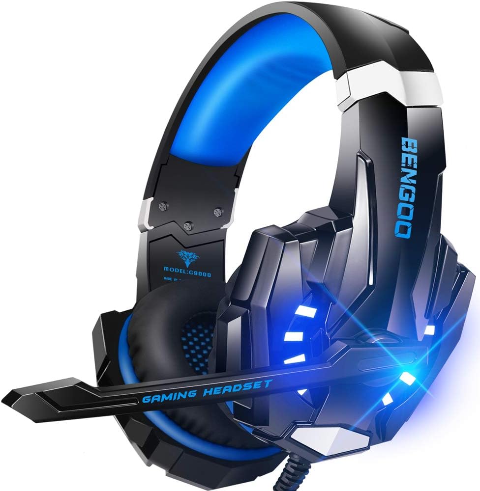 BENGOO G9000 Stereo Gaming Headset for PS4 PC Xbox One PS5 Controller, Noise Cancelling Over Ear Headphones with Mic