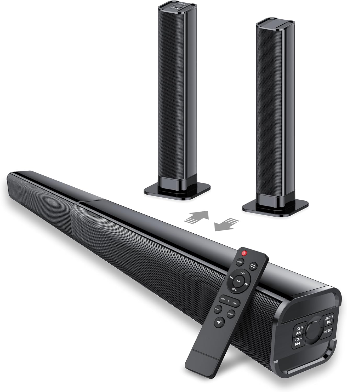 Sound Bar, 80W SoundBar for Smart TV, 2026 Bluetooth 5.3 Soundbar, Home Theater Surround Sound