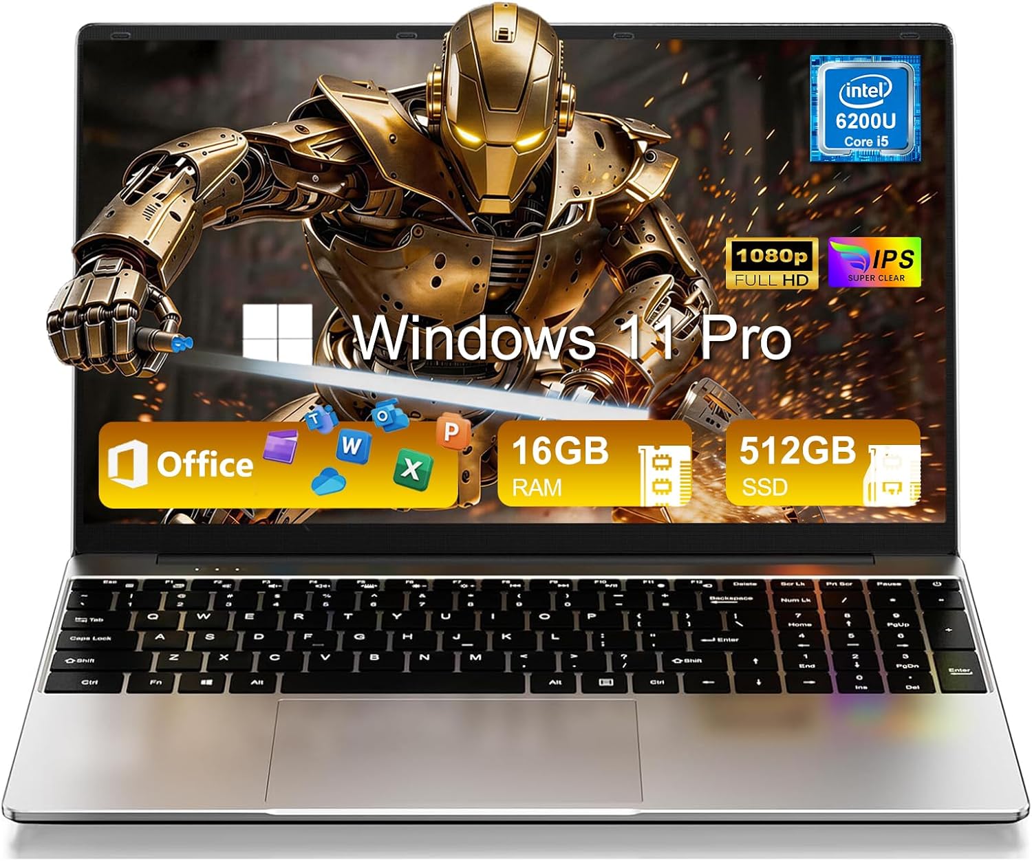 2026 Premium 15.6" FHD Business Laptop Computer, 16GB RAM 512GB SSD, Core i5(up to 2.8Ghz)